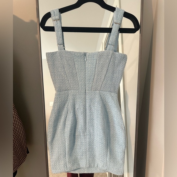 Oh Polly Tweed Square Neck Corset Mini Dress - Picture 4 of 5